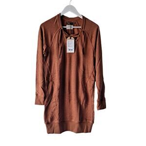 PrAna Womens Roux Heather Cozy Up Terry Sweatshirt Dress - Size XS (NWT)